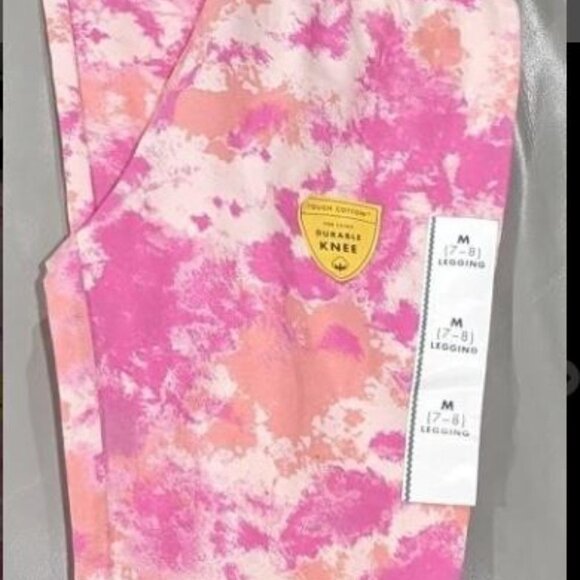 BOGO! Cat & Jack Reinforced Knee Pink Tie dye Leggings Small Medium & Large - Picture 2 of 3